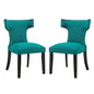 Curve Dining Side Chair Fabric Set of 2, Blue, Fabric 11844