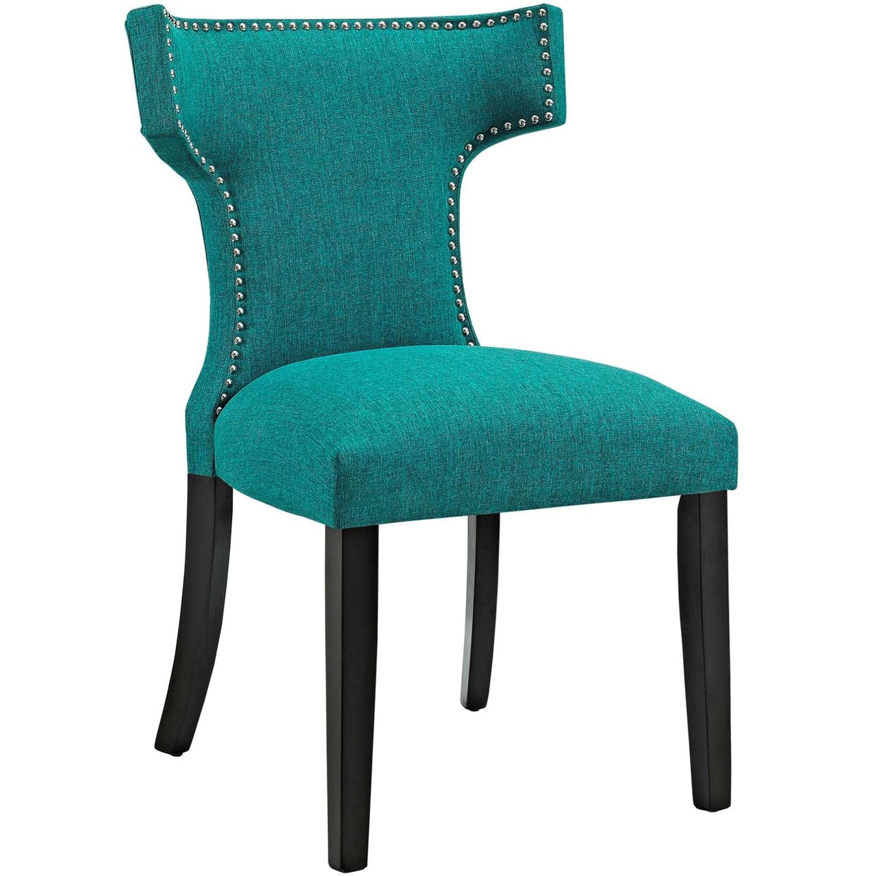 Curve Dining Side Chair Fabric Set of 2, Blue, Fabric 11844