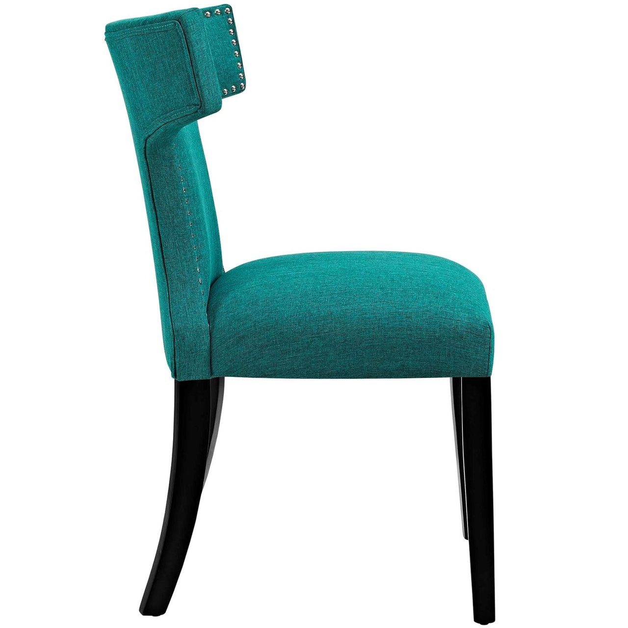 Curve Dining Side Chair Fabric Set of 2, Blue, Fabric 11844