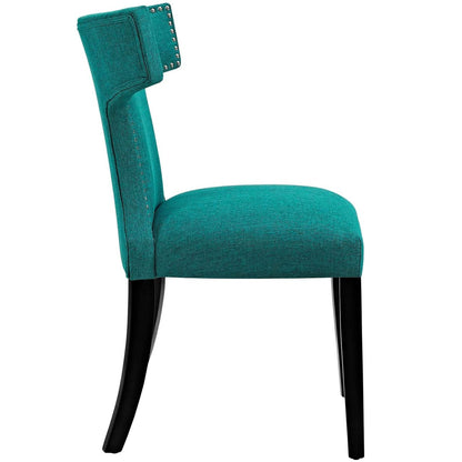 Curve Dining Side Chair Fabric Set of 2, Blue, Fabric 11844