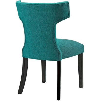 Curve Dining Side Chair Fabric Set of 2, Blue, Fabric 11844