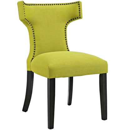 Curve Dining Side Chair Fabric Set of 2, Green, Fabric 11845