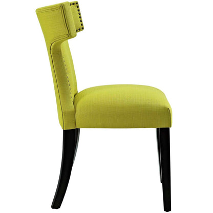 Curve Dining Side Chair Fabric Set of 2, Green, Fabric 11845