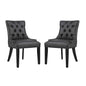Regent Dining Side Chair Vinyl Set of 2, Faux Vinyl Leather, Black 15128