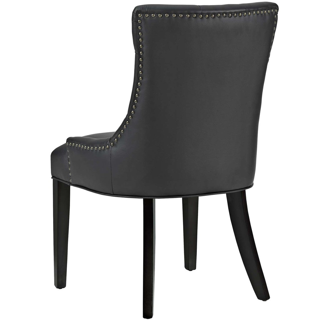 Regent Dining Side Chair Vinyl Set of 2, Faux Vinyl Leather, Black 15128