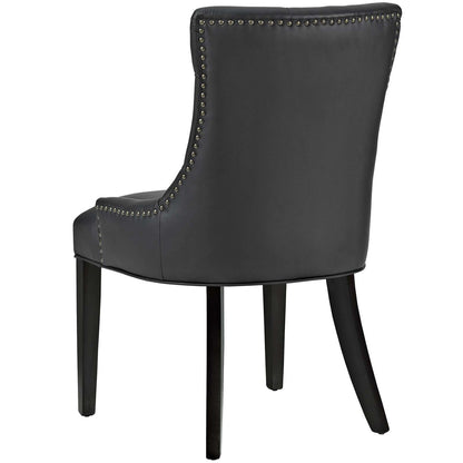 Regent Dining Side Chair Vinyl Set of 2, Faux Vinyl Leather, Black 15128
