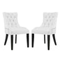Regent Dining Side Chair Vinyl Set of 2, White, Faux Leather 11846