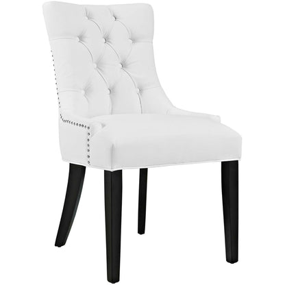 Regent Dining Side Chair Vinyl Set of 2, White, Faux Leather 11846