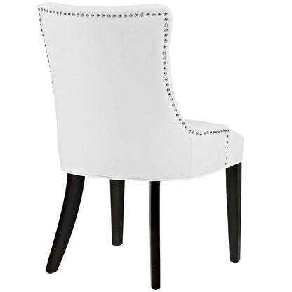 Regent Dining Side Chair Vinyl Set of 2, White, Faux Leather 11846
