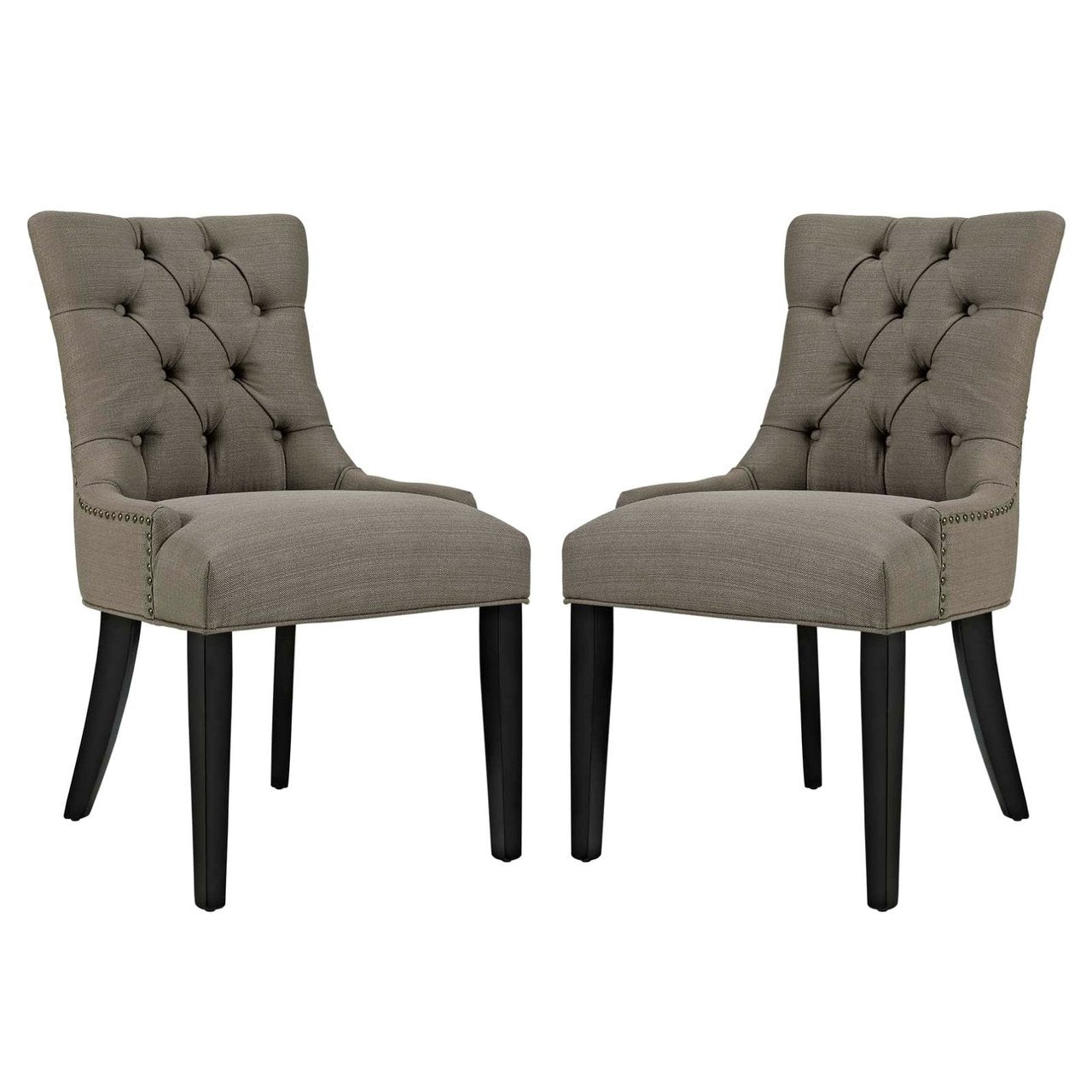 Regent Dining Side Chair Fabric Set of 2, Grey, Fabric 11849