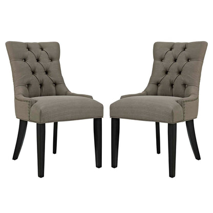 Regent Dining Side Chair Fabric Set of 2, Grey, Fabric 11849