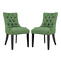 Regent Dining Side Chair Fabric Set of 2, Fabric, Green 13649
