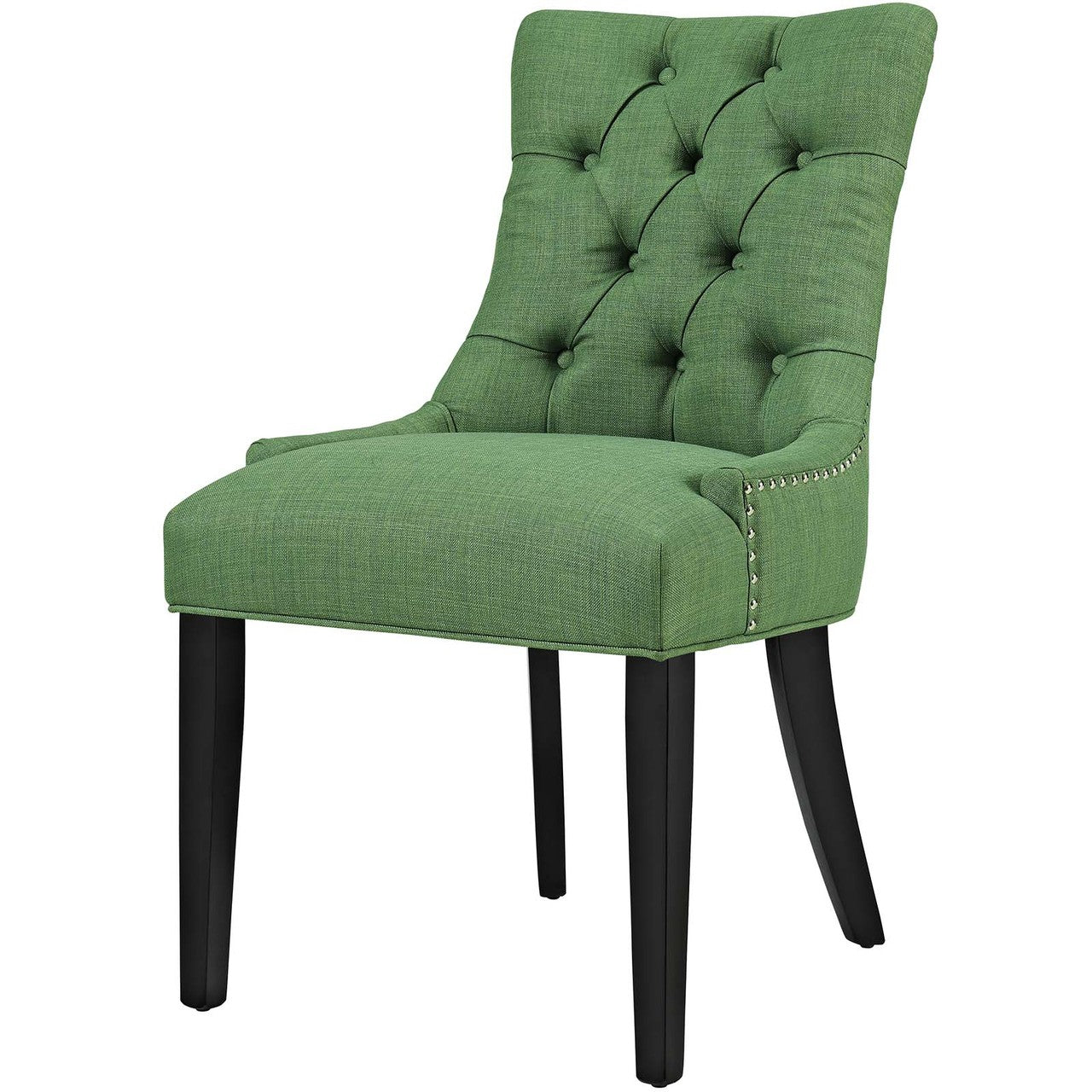 Regent Dining Side Chair Fabric Set of 2, Fabric, Green 13649