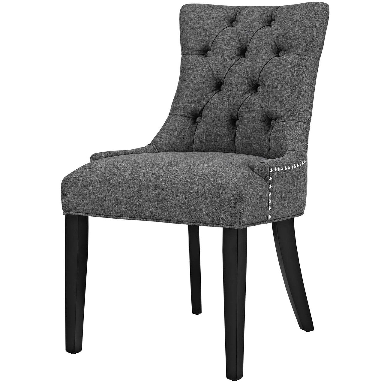 Regent Dining Side Chair Fabric Set of 2, Fabric, Grey Gray 13650