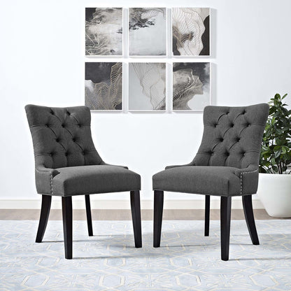 Regent Dining Side Chair Fabric Set of 2, Fabric, Grey Gray 13650