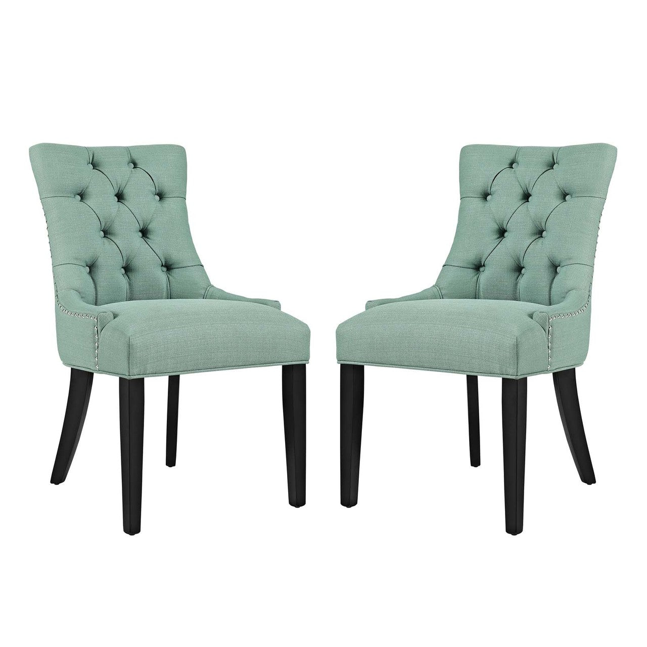 Regent Dining Side Chair Fabric Set of 2, Fabric, Blue 13651