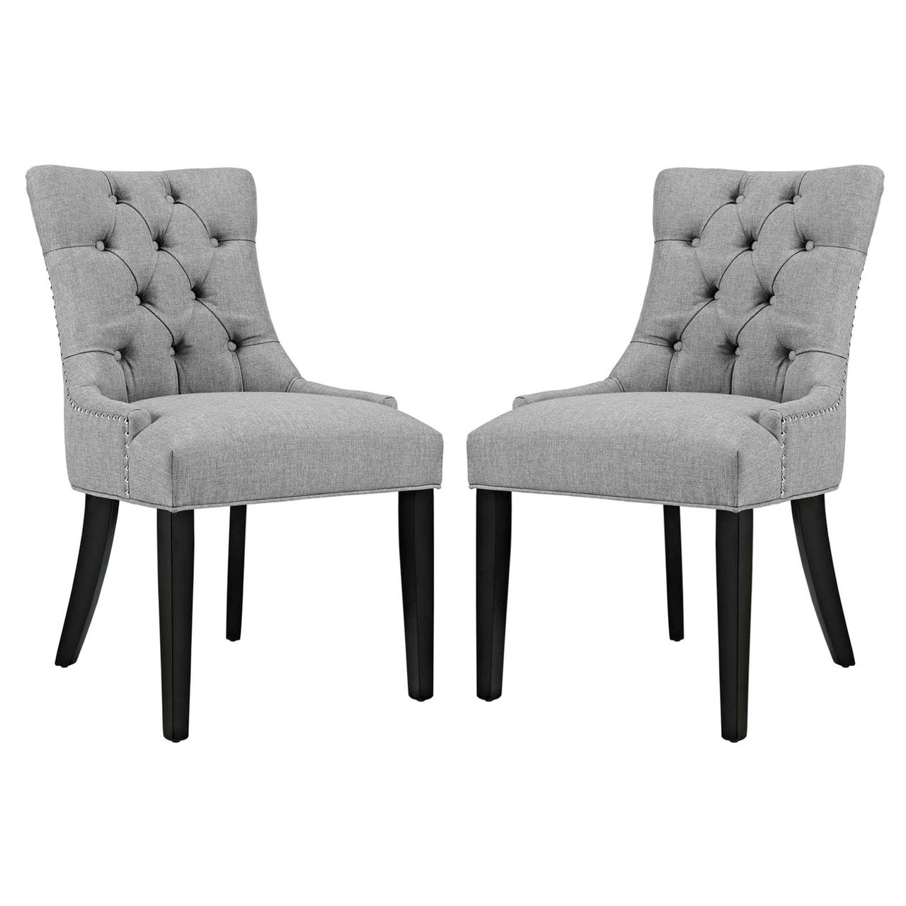 Regent Dining Side Chair Fabric Set of 2, Grey, Fabric 11850