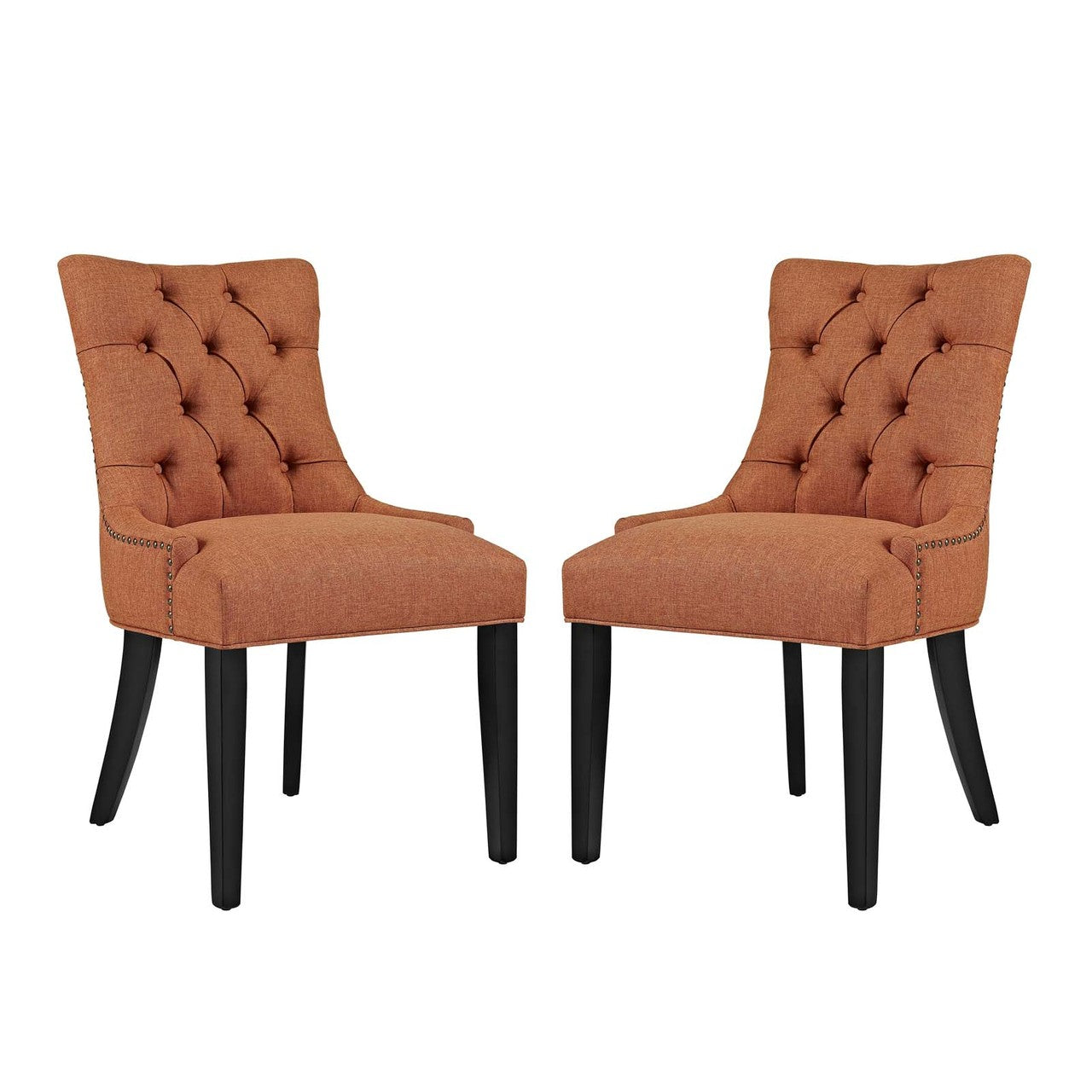 Regent Dining Side Chair Fabric Set of 2, Fabric, Orange 13652
