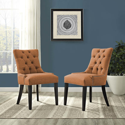 Regent Dining Side Chair Fabric Set of 2, Fabric, Orange 13652