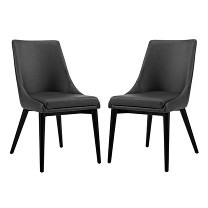 Viscount Dining Side Chair Vinyl, Black, Faux Leather 11853