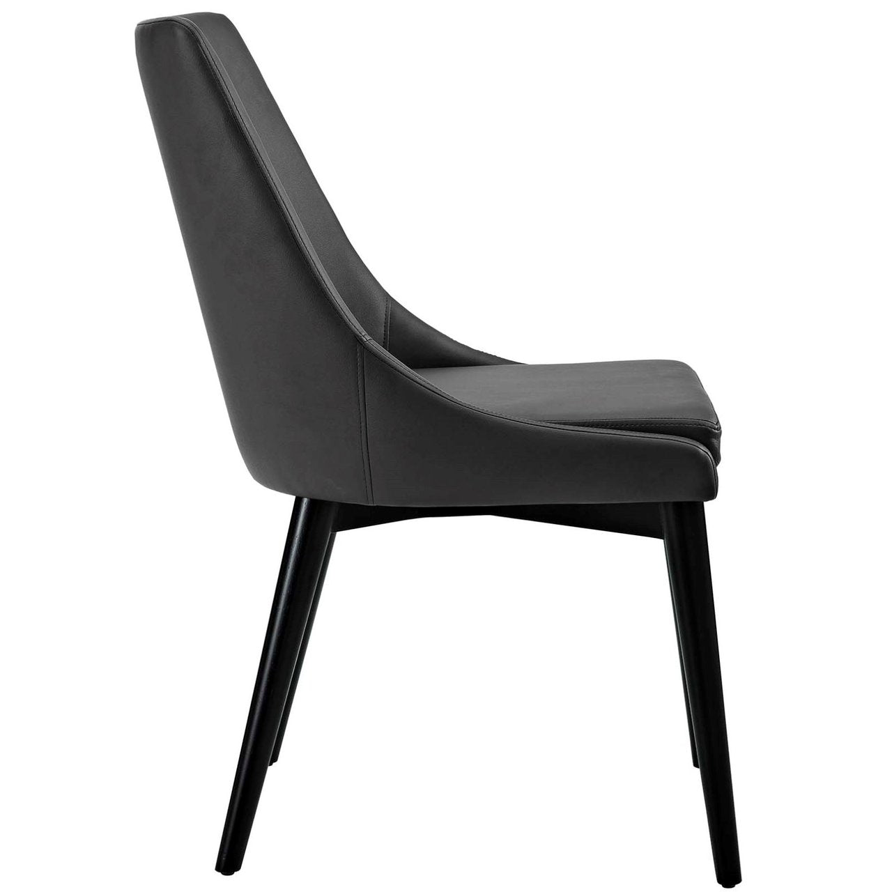 Viscount Dining Side Chair Vinyl, Black, Faux Leather 11853