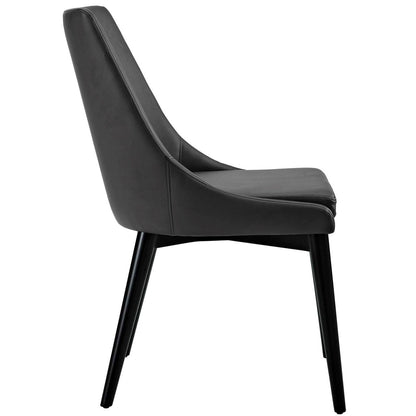 Viscount Dining Side Chair Vinyl, Black, Faux Leather 11853