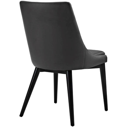 Viscount Dining Side Chair Vinyl, Black, Faux Leather 11853