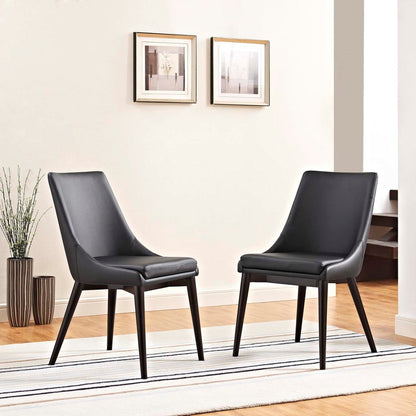 Viscount Dining Side Chair Vinyl, Black, Faux Leather 11853