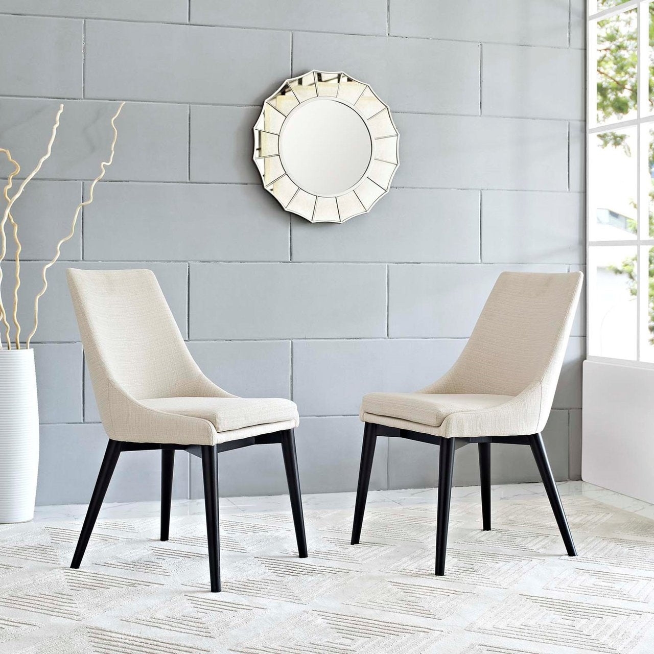 Viscount Dining Side Chair Fabric, Beige, Fabric 11856