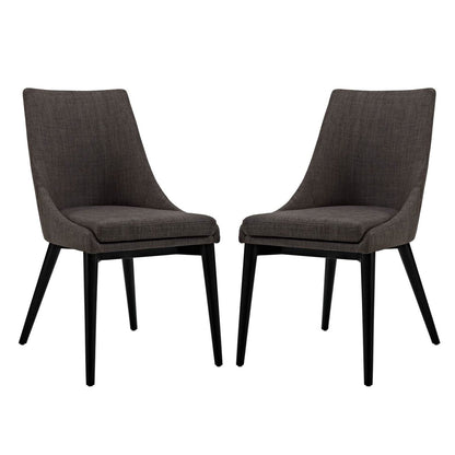 Viscount Dining Side Chair Fabric, Brown, Fabric 11857