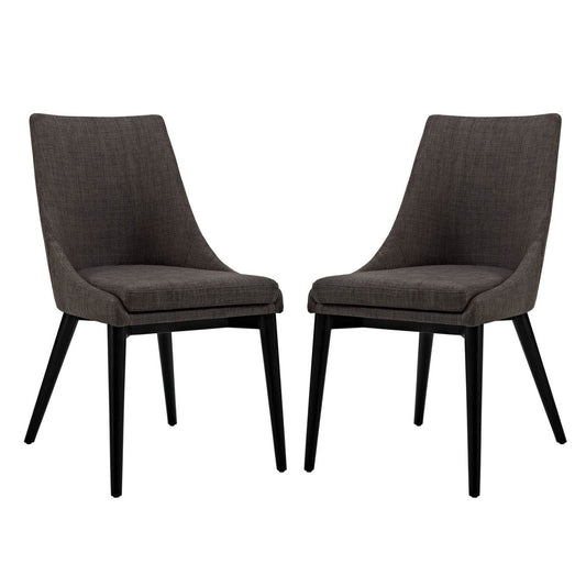 Viscount Dining Side Chair Fabric, Brown, Fabric 11857