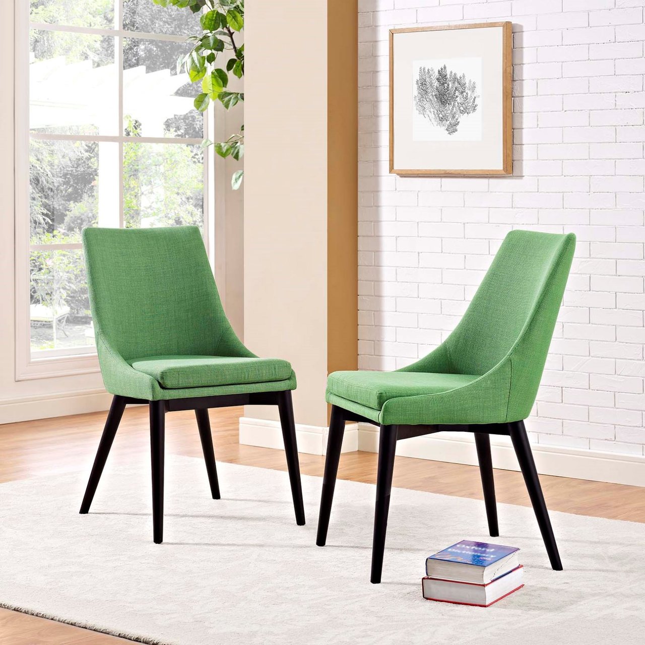 Viscount Dining Side Chair Fabric, Green, Fabric 11859
