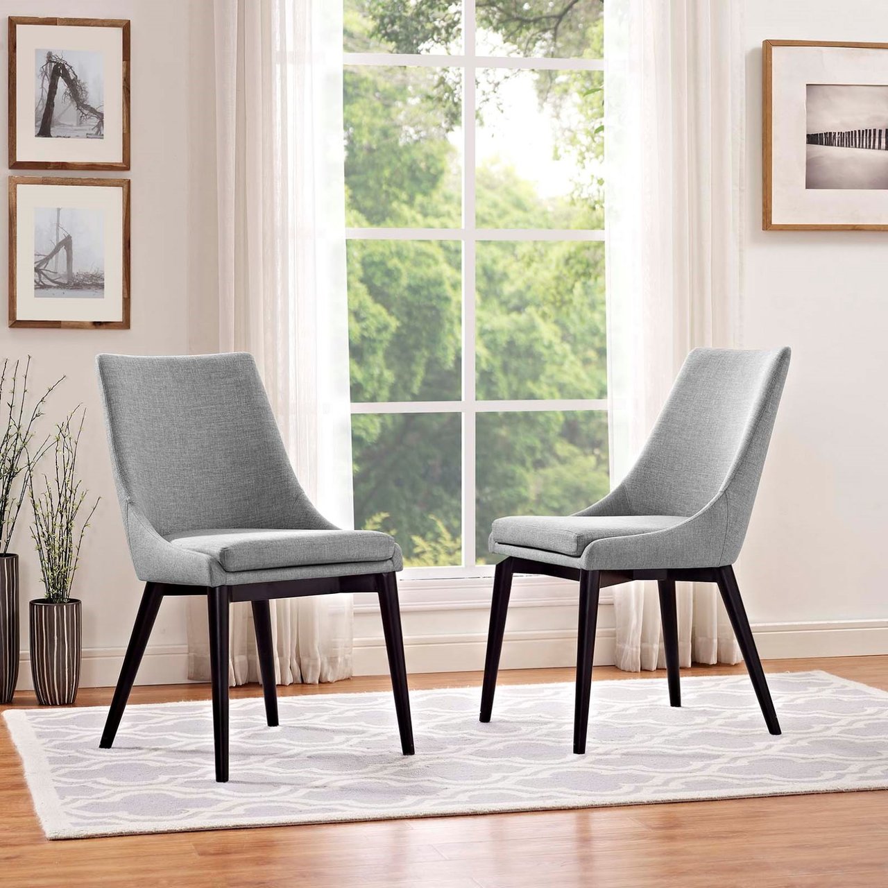 Viscount Dining Side Chair Fabric, Grey, Fabric 11862