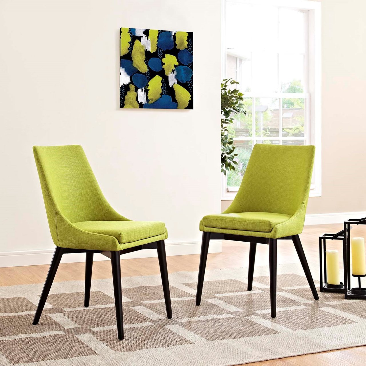 Viscount Dining Side Chair Fabric, Green, Fabric 11865