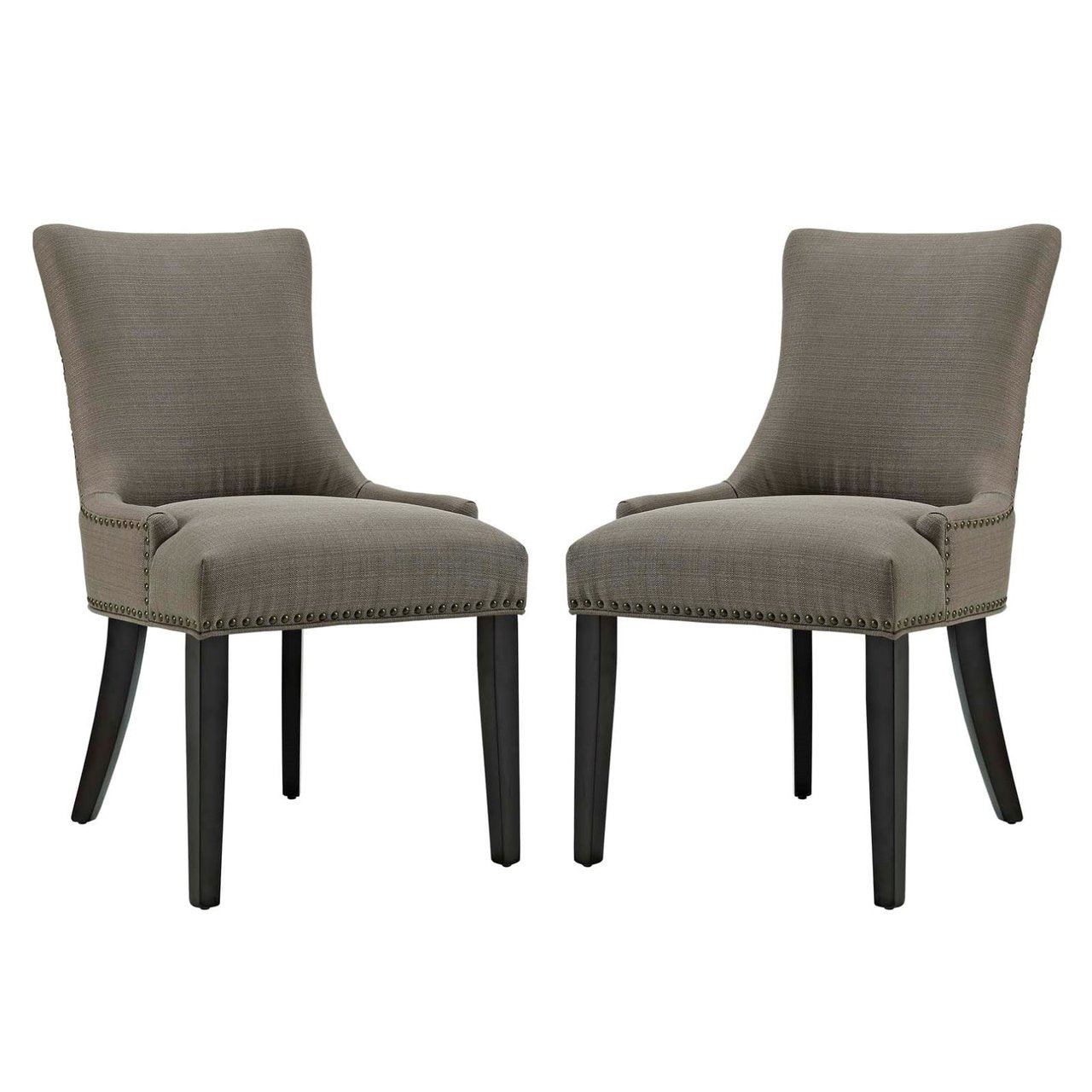Marquis Dining Side Chair Fabric Set of 2, Grey, Fabric 11868