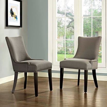 Marquis Dining Side Chair Fabric Set of 2, Grey, Fabric 11868