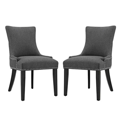 mar Dining Side Chair Fabric Set of 2, Fabric, Wood, Grey Gray, 18141