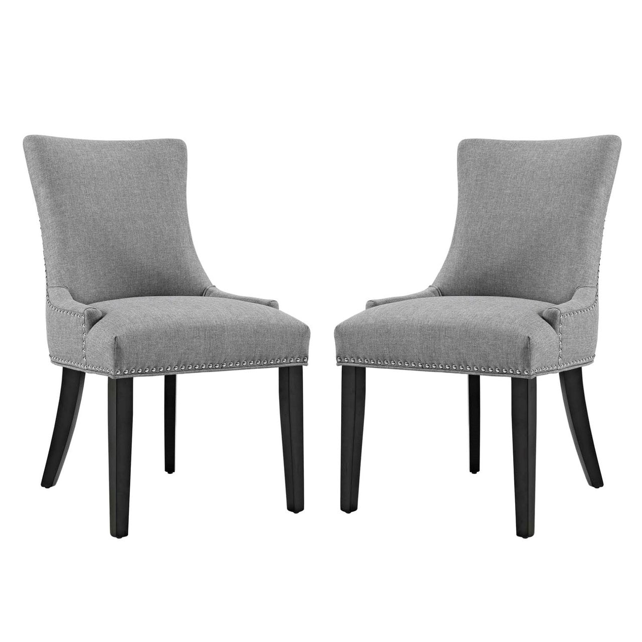 Marquis Dining Side Chair Fabric Set of 2, Grey, Fabric 11870