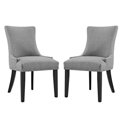 Marquis Dining Side Chair Fabric Set of 2, Grey, Fabric 11870