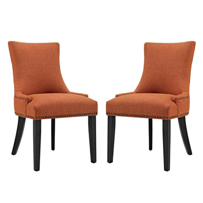 Marquis Dining Side Chair Fabric Set of 2, Orange, Fabric 11871