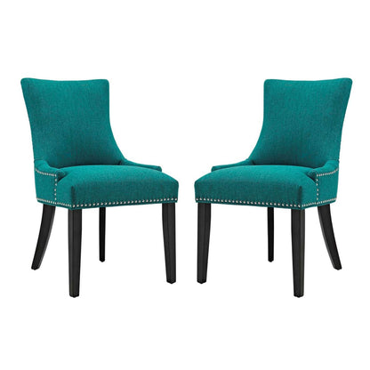 Marquis Dining Side Chair Fabric Set of 2, Blue, Fabric 11872