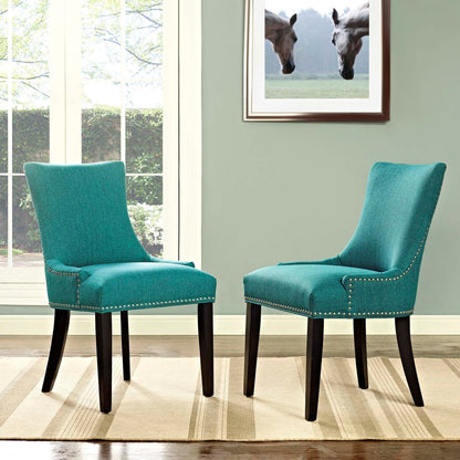 Marquis Dining Side Chair Fabric Set of 2, Blue, Fabric 11872