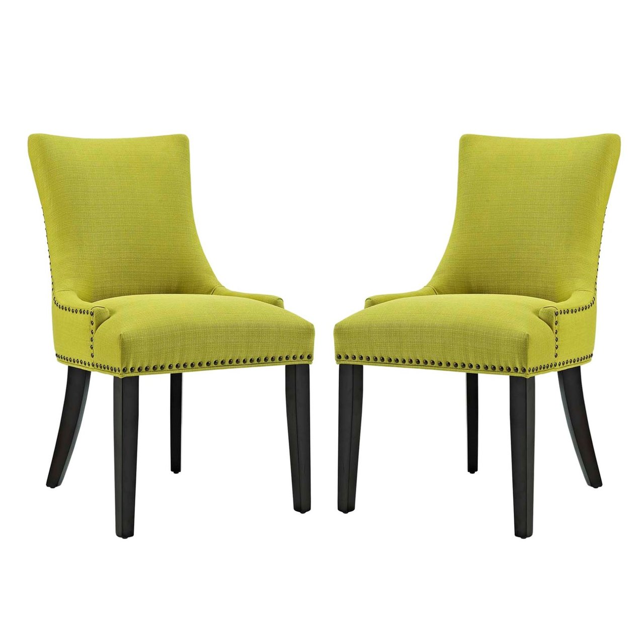 Marquis Dining Side Chair Fabric Set of 2, Green, Fabric 11873