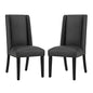 Baron Dining Chair Vinyl Set of 2, Faux Vinyl Leather, Black 15272