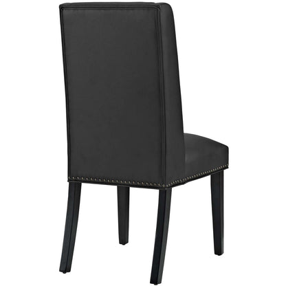Baron Dining Chair Vinyl Set of 2, Faux Vinyl Leather, Black 15272