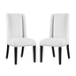 Baron Dining Chair Vinyl Set of 2, White, Faux Leather 11874