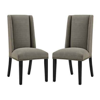 Baron Dining Chair Fabric Set of 2, Fabric, Grey Gray 15668