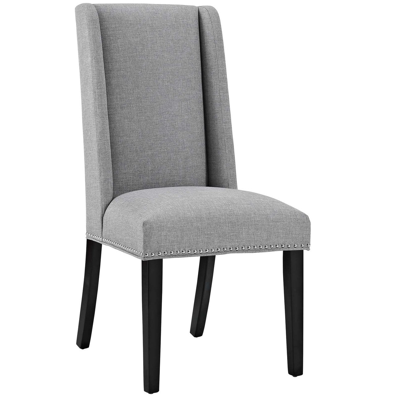 Baron Dining Chair Fabric Set of 2, Fabric, Light Grey Gray 15672
