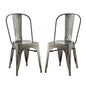 Promenade Dining Side Chair Set of 2, Silver, Metal 11879
