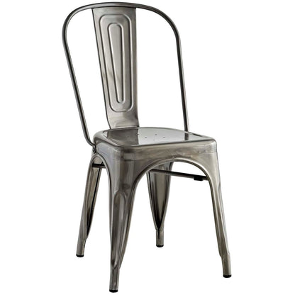 Promenade Dining Side Chair Set of 2, Silver, Metal 11879